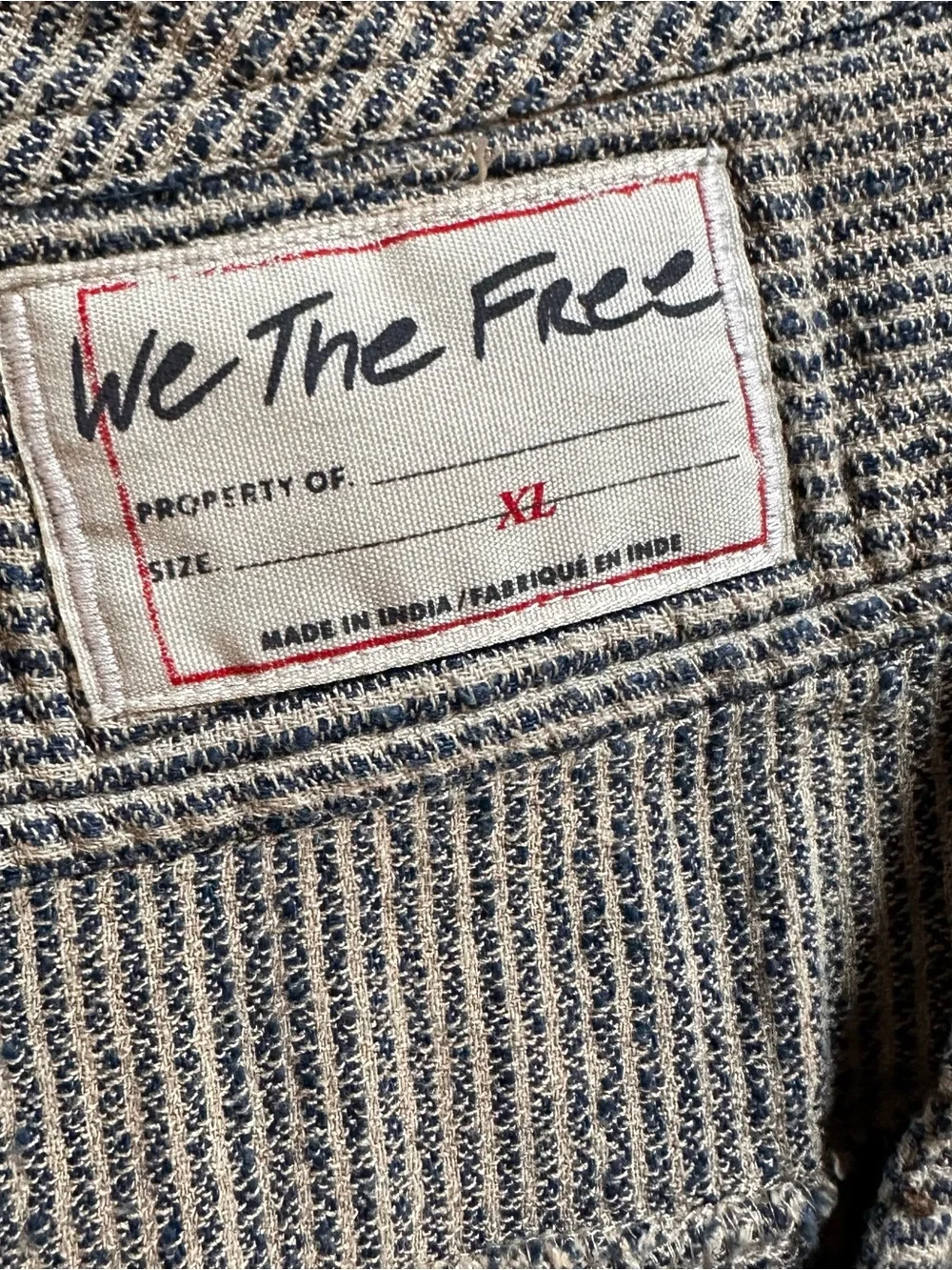 Free People We The Free By The Shore Slouchy Shirt Deep V-Neck Railroad Stripes - Picture 13 of 16